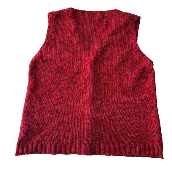 Vintage John Molloy Irish Donegal Fleck Wool Knit Sweater Vest Red Men's L - Picture 4 of 9